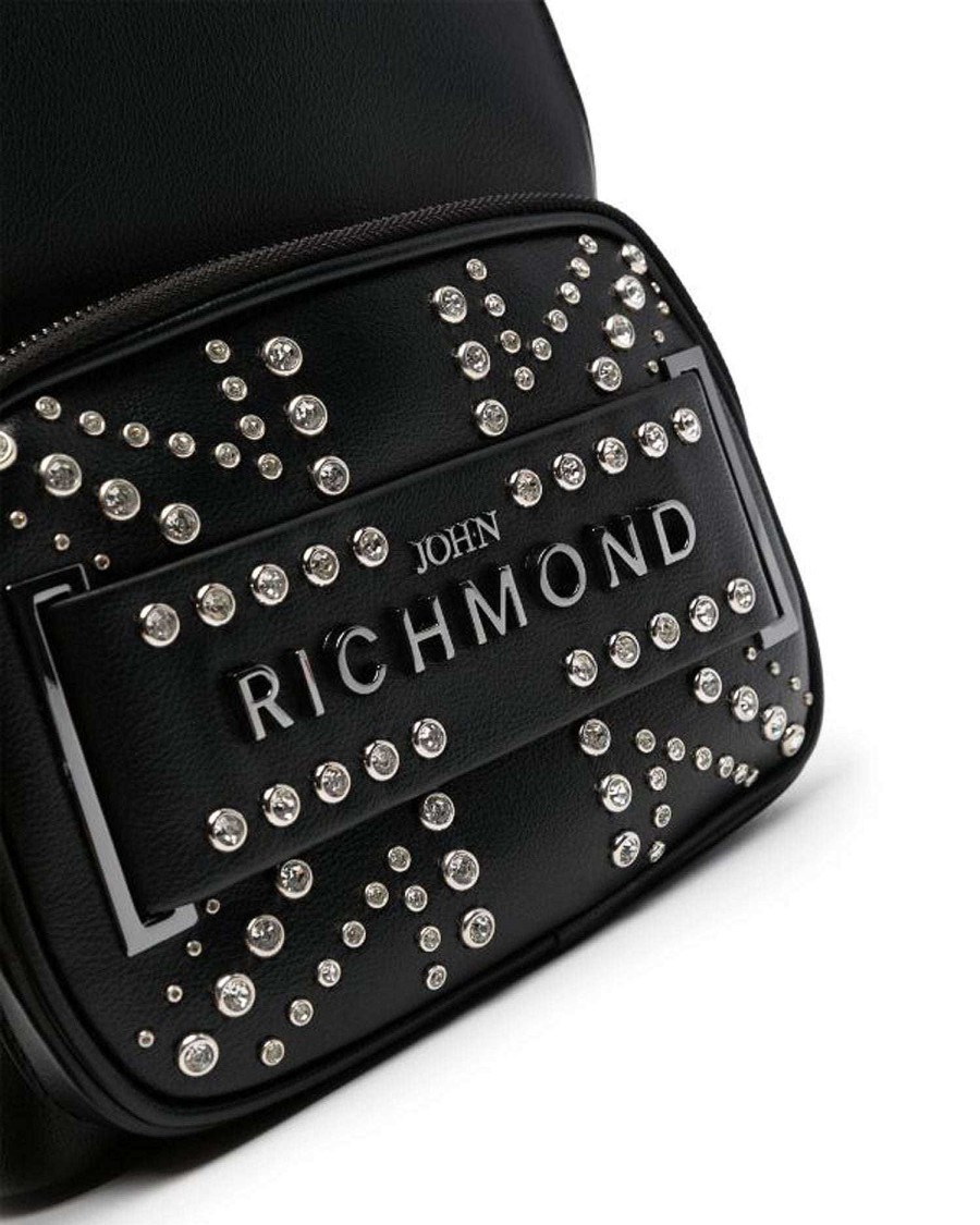 Accessories & Parfums John Richmond | Backpack With Logo And Studs Black