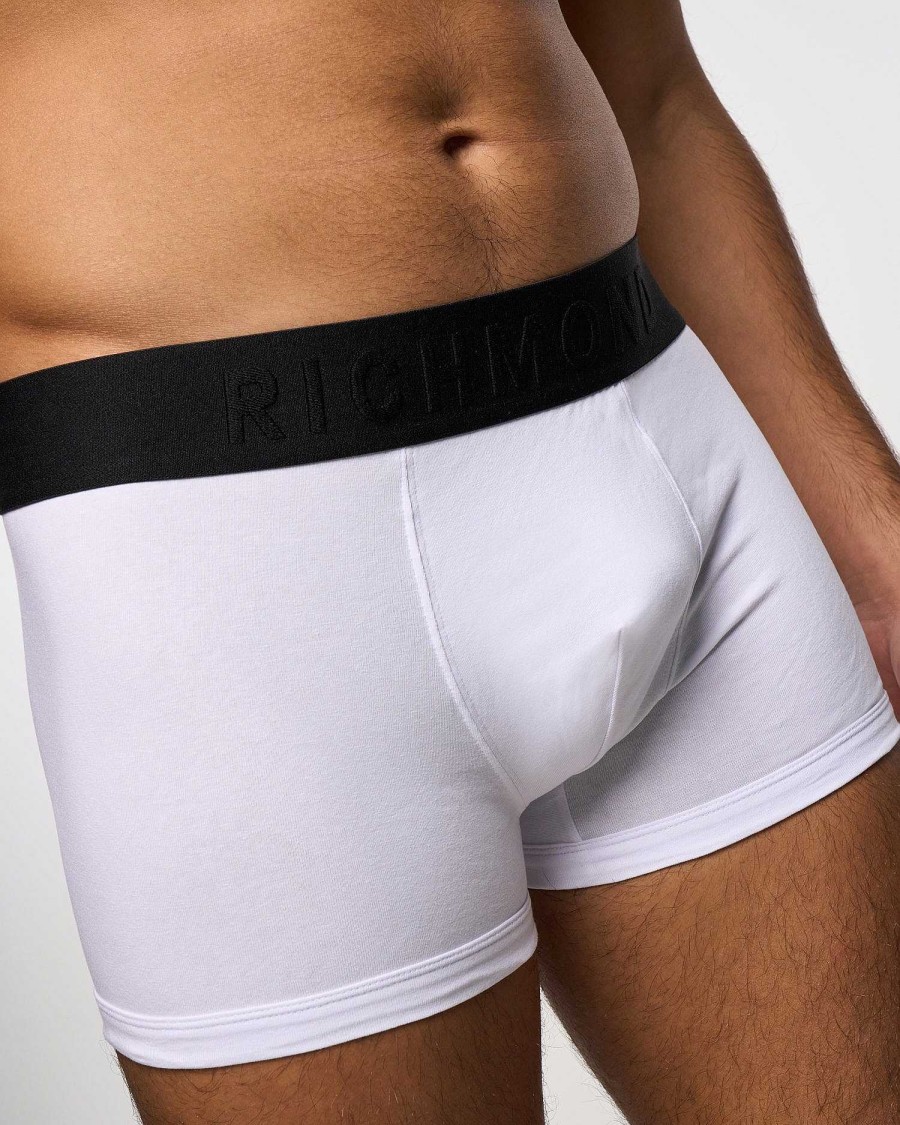 Underwear John Richmond | Low Waist Boxer Shorts In Combed Cotton White