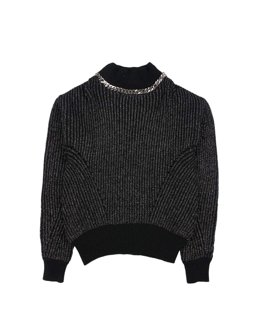 Women John Richmond Knitwear | Mesh With Chain On The Front Black