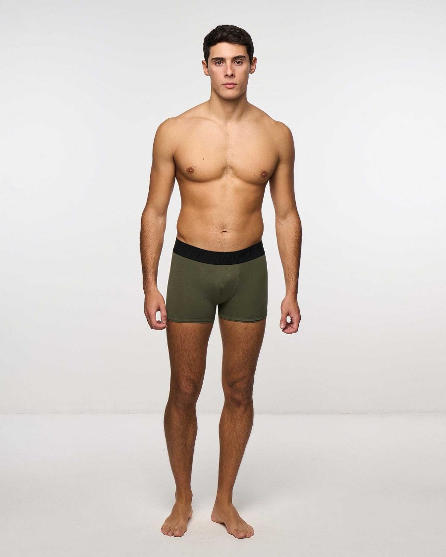 Underwear John Richmond | Low Waist Boxer Shorts In Combed Cotton Military Green