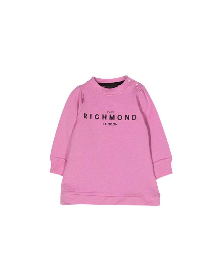 Kidswear John Richmond | Dress With Front Logo Rose