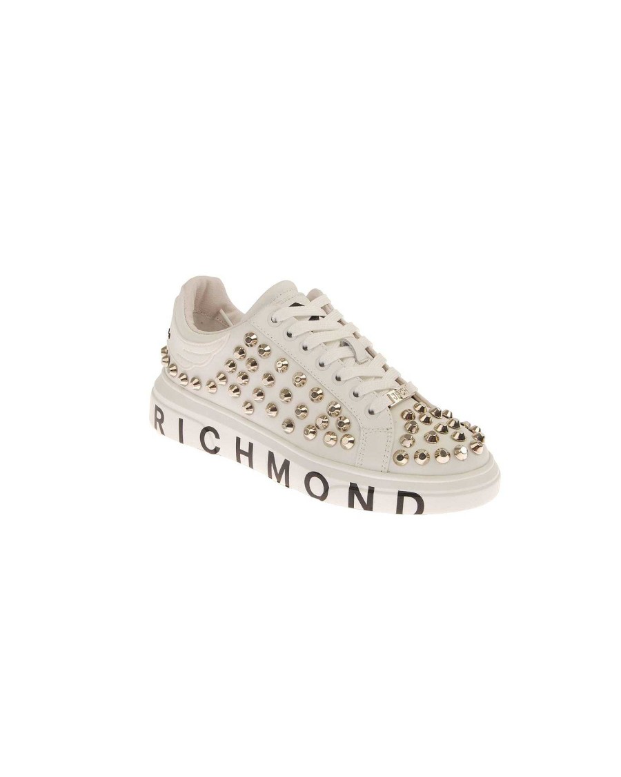 Accessories & Parfums John Richmond | Women'S Sneakers With Studs White