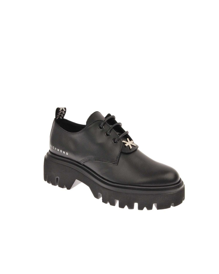 Accessories & Parfums John Richmond | Women'S Leather Oxford Shoe Black