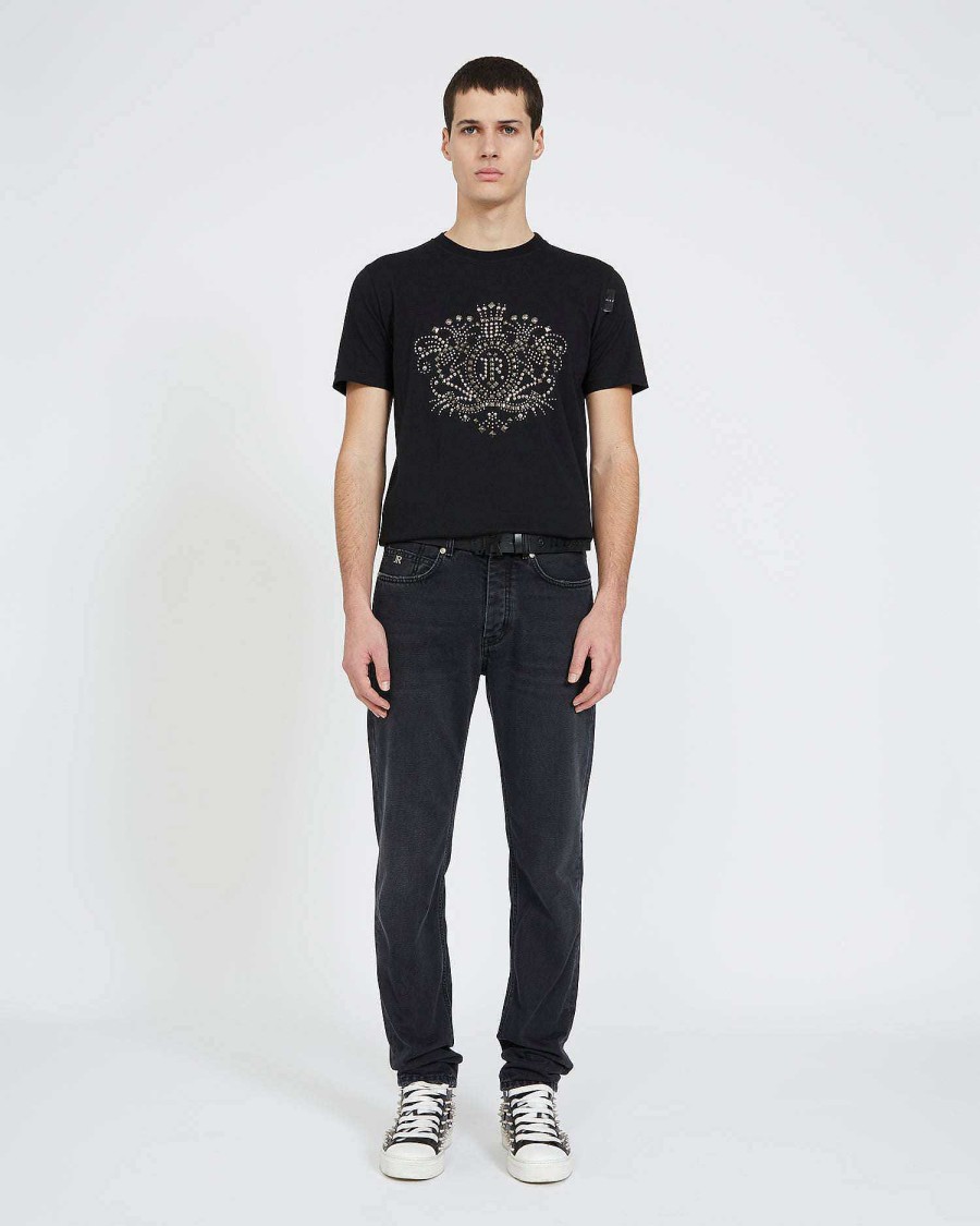 Men John Richmond T-Shirts | T-Shirt With Print On The Front Black