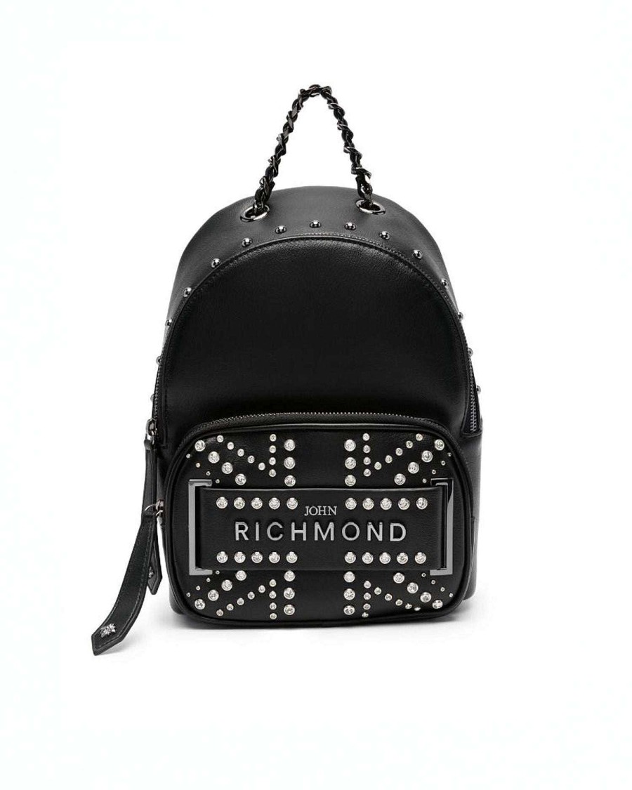 Accessories & Parfums John Richmond | Backpack With Logo And Studs Black