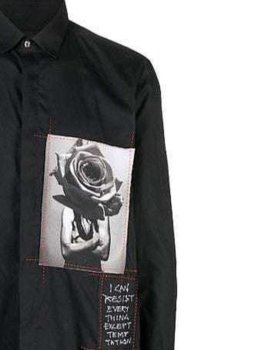 Men John Richmond Shirts | Shirt With Print On The Front Black