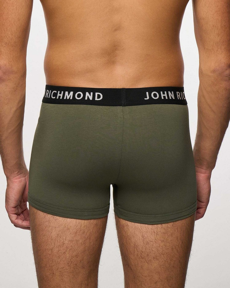 Underwear John Richmond | Low Waist Boxer Shorts In Combed Cotton Military Green