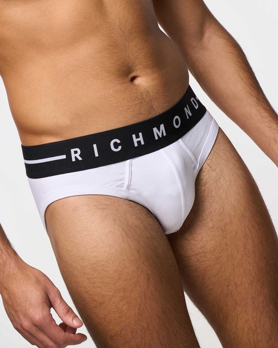 Underwear John Richmond | Low Waist Briefs In Combed Cotton White