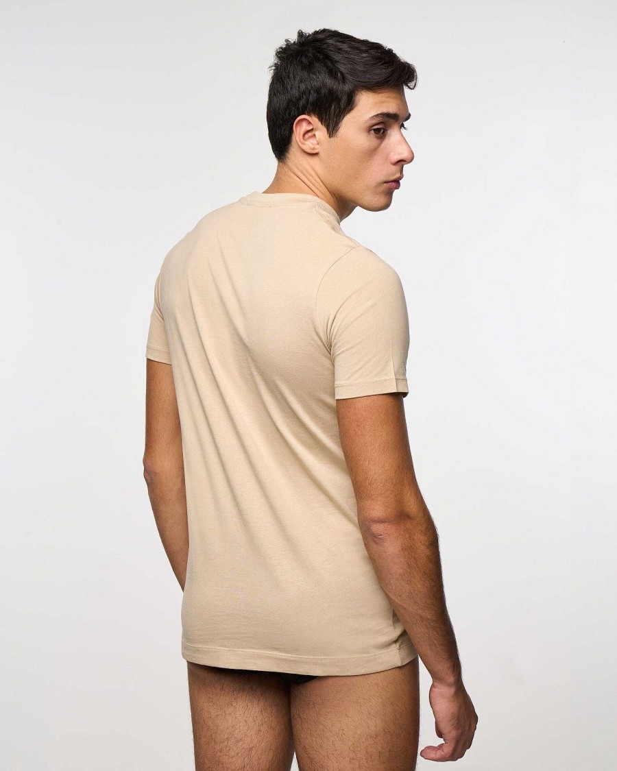 Underwear John Richmond | Regular Fit T-Shirt In Breathable Cotton Beige