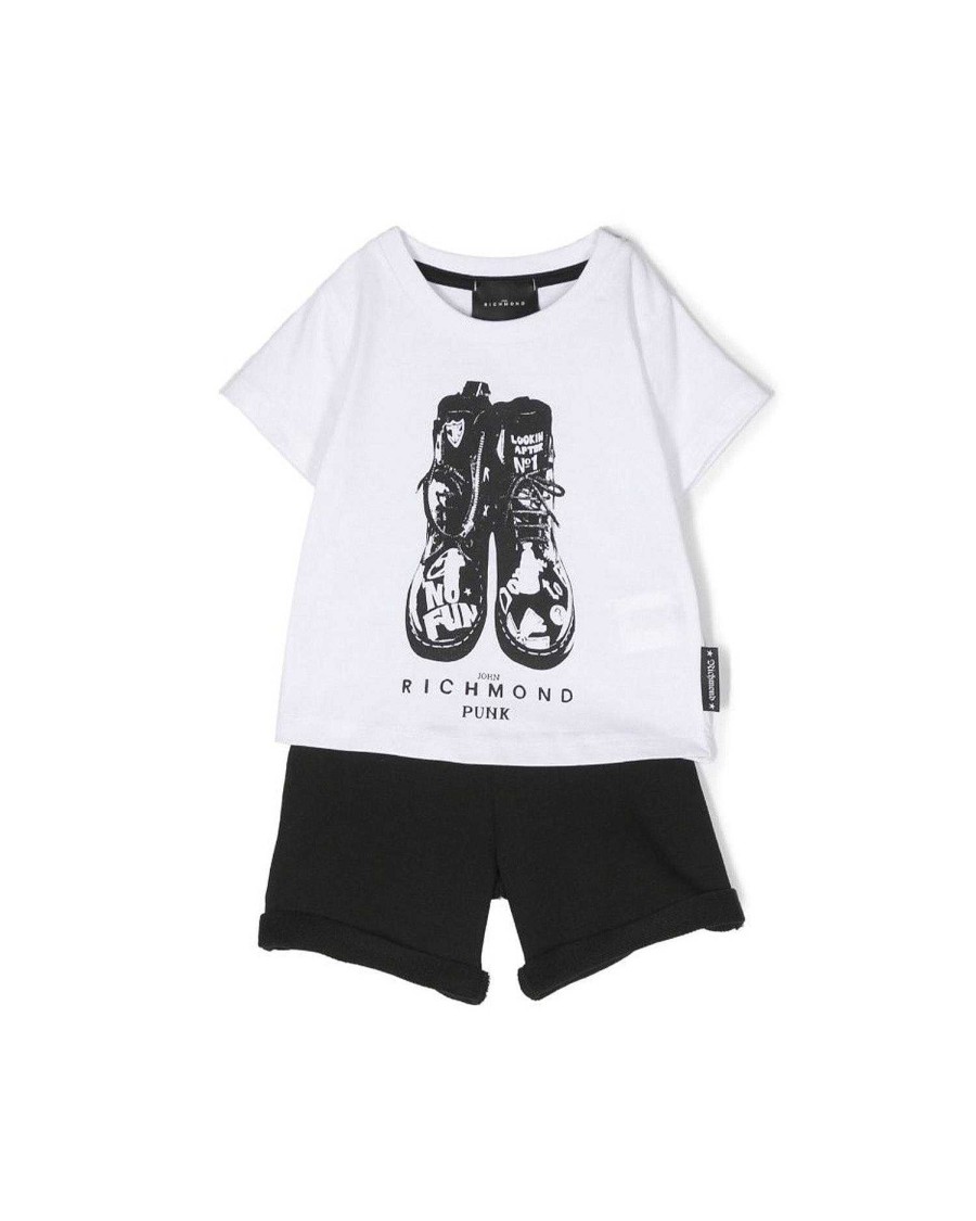 Archives John Richmond Baby (3 - 36 Months) | Set T-Shirt+Bermuda Short White Black