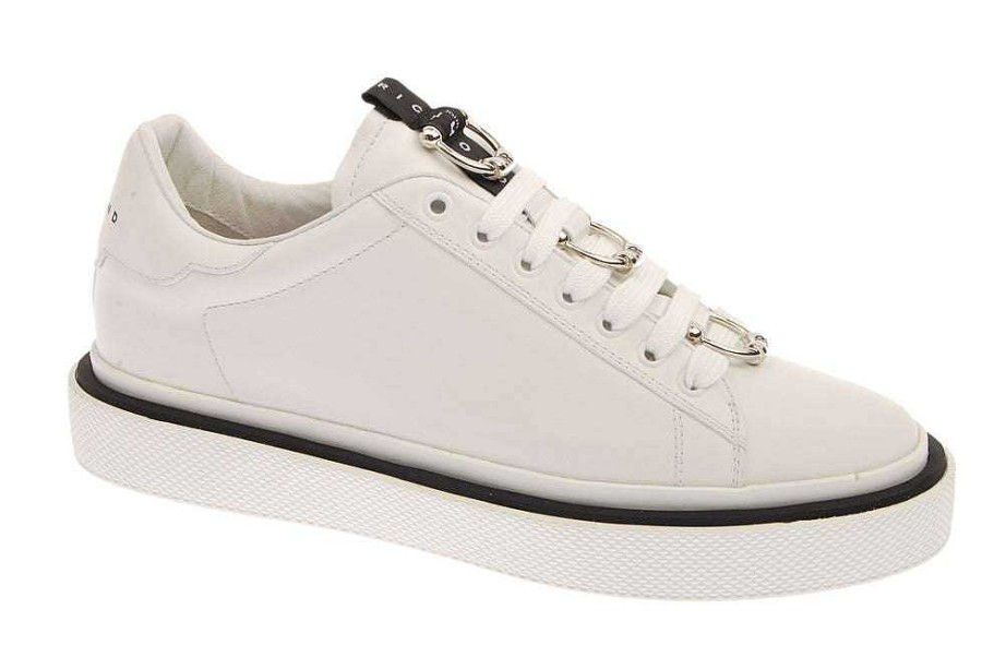 Archives John Richmond John Richmond | Leather Sneakers With Metallic Detail White