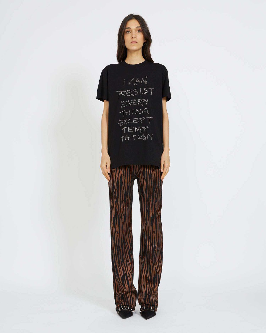 Women John Richmond T-Shirts | T-Shirt With Print On The Front Black