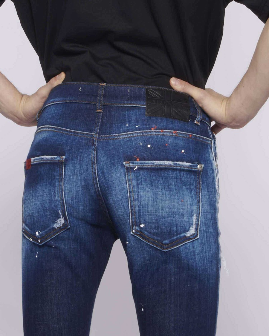 Archives John Richmond John Richmond | Jeans With Rips Dark Blue Denim