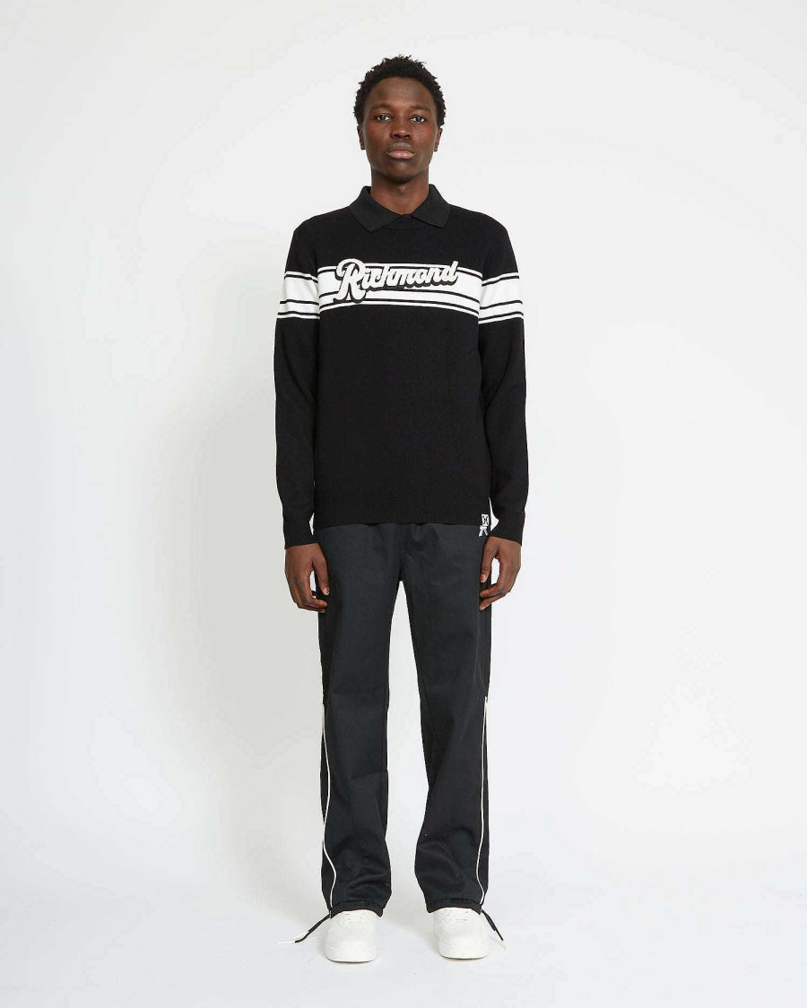 Men John Richmond Knitwear | Shirt With Logo On The Front Black