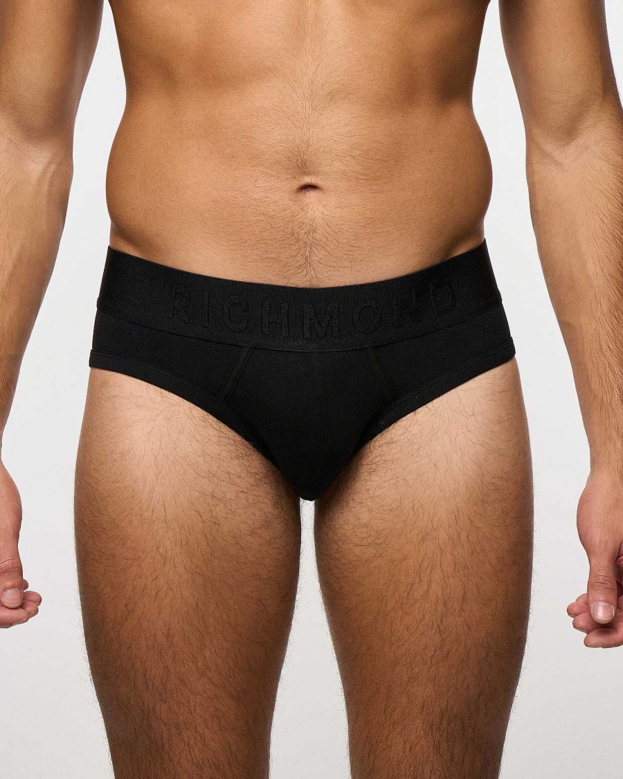 Underwear John Richmond | Low Waist Briefs In Combed Cotton Black