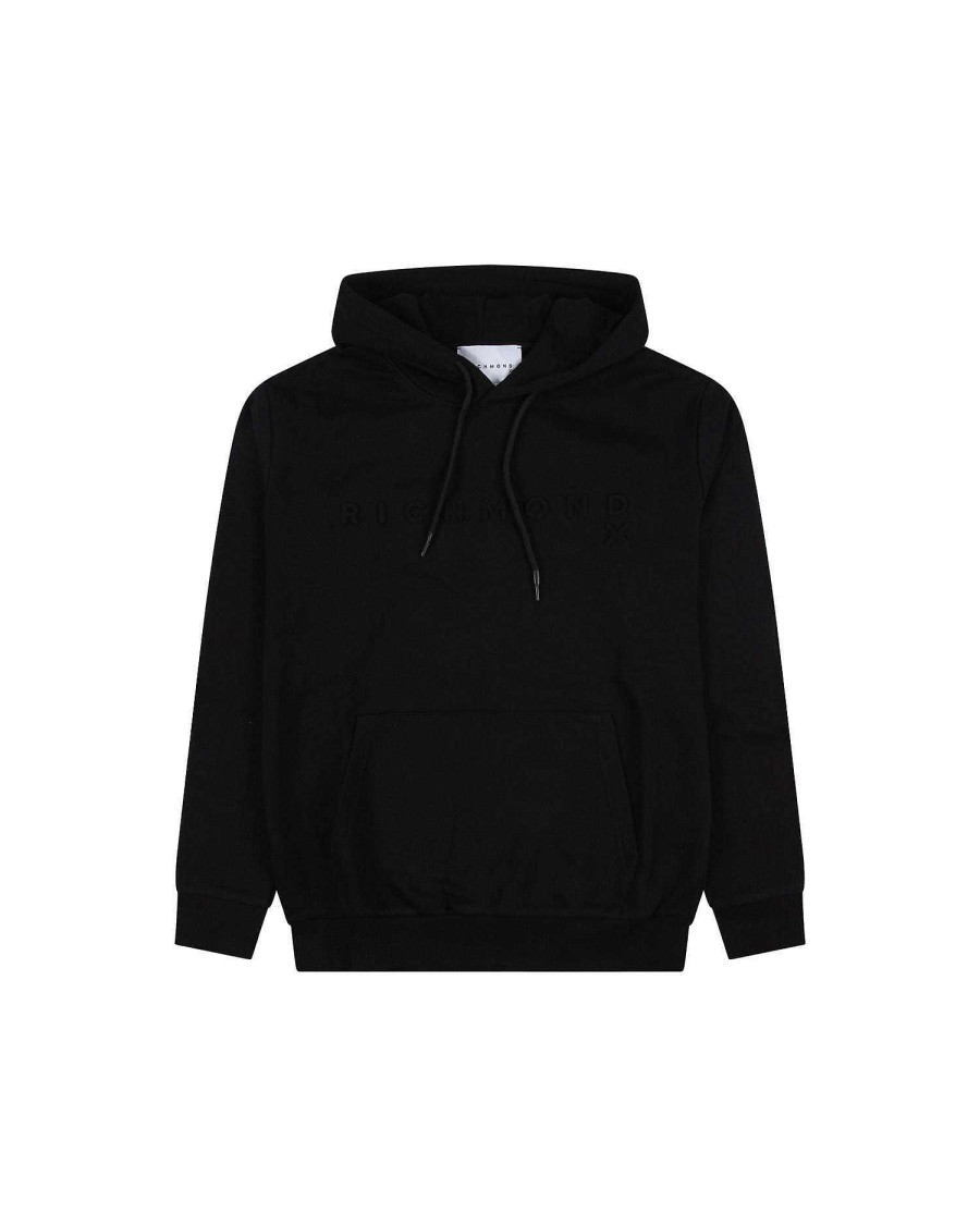 Men John Richmond Sweatshirts | Sweatshirt With Contrasting Logo On The Front Black