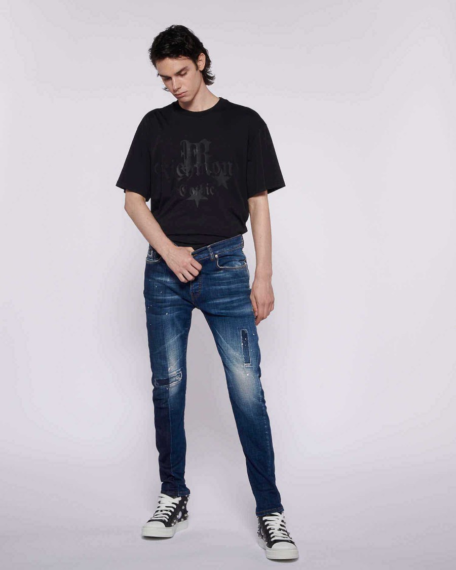 Archives John Richmond John Richmond | Slim Jeans With Inserts Dark Blue