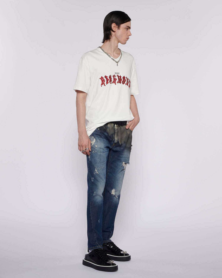 Archives John Richmond John Richmond | Tie Dye Jeans With Rips Blue