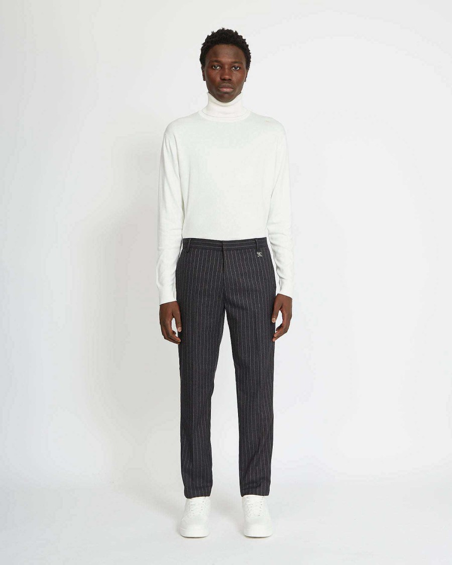 Men John Richmond Trousers And Jeans | Striped Pants Black