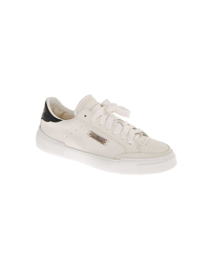 Women John Richmond Footwear | Women'S Sneakers With Contrasting Heel Tab White