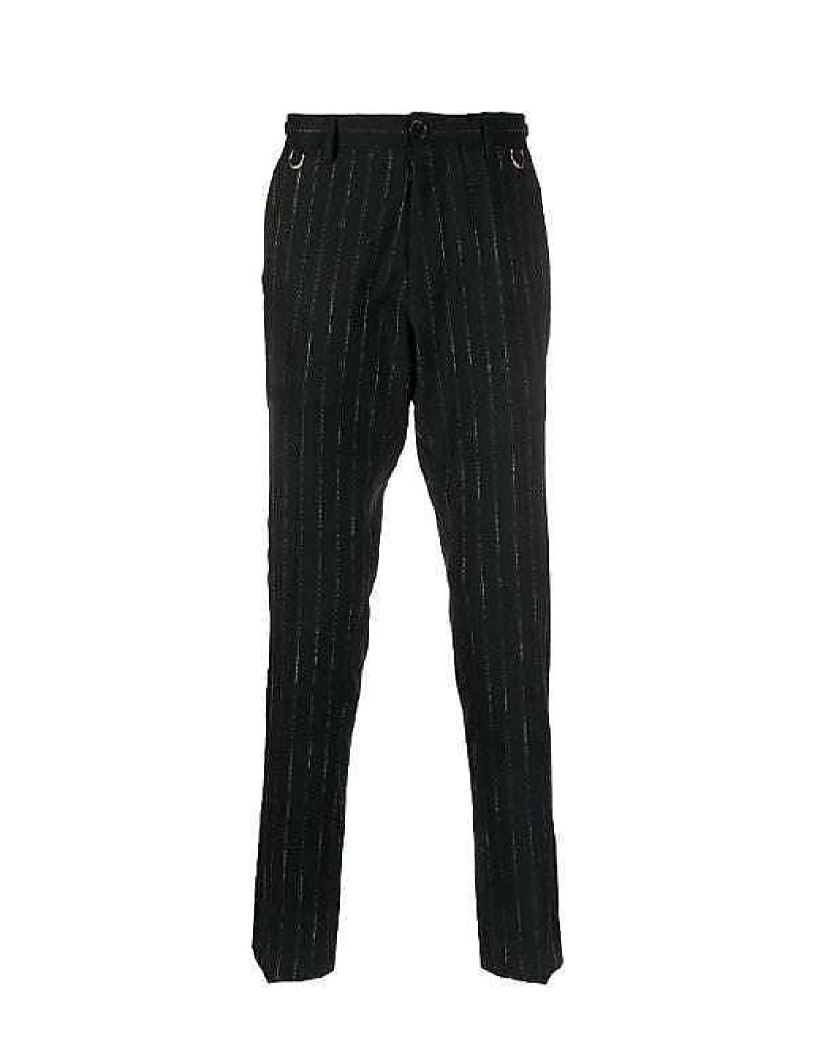 Men John Richmond Trousers | Straight Line Pants Black