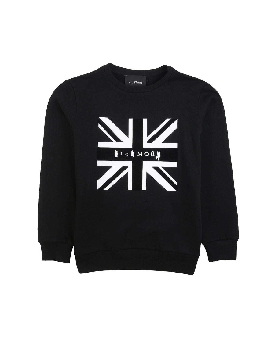 Kidswear John Richmond | Sweatshirt With Flag Black