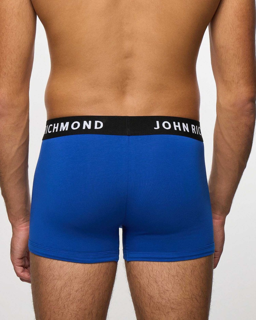 Underwear John Richmond | Low Waist Boxer Shorts In Combed Cotton Blue