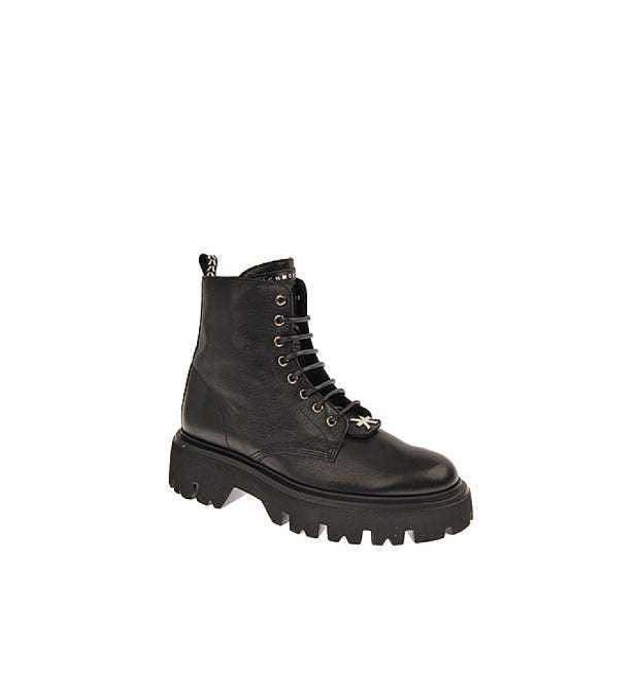 Men John Richmond Footwear | Men'S Combat Boots With Track Sole Black