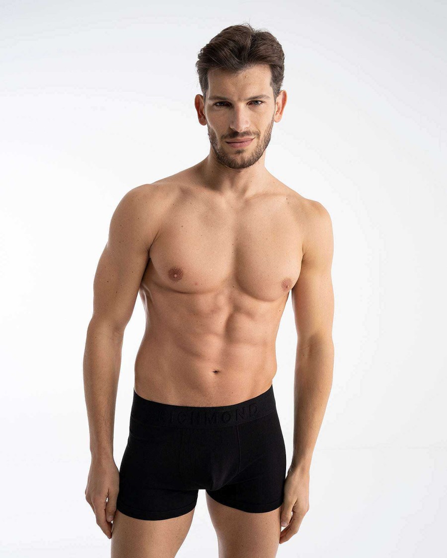 Underwear John Richmond | Low Waist Boxer Shorts In Combed Cotton Black