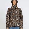 Women John Richmond Outerwear | Down Jacket With Contrasting Pattern Leopard Print