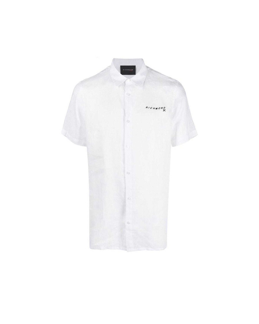 Archives John Richmond John Richmond | Shirt With Contrasting Logo On The Front White