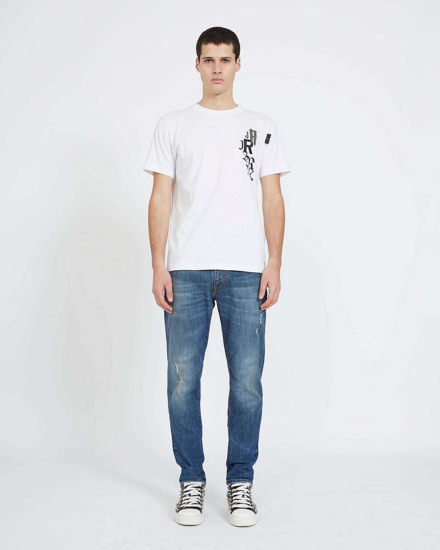 Men John Richmond T-Shirts | T-Shirt With Graphics On The Front And Back White