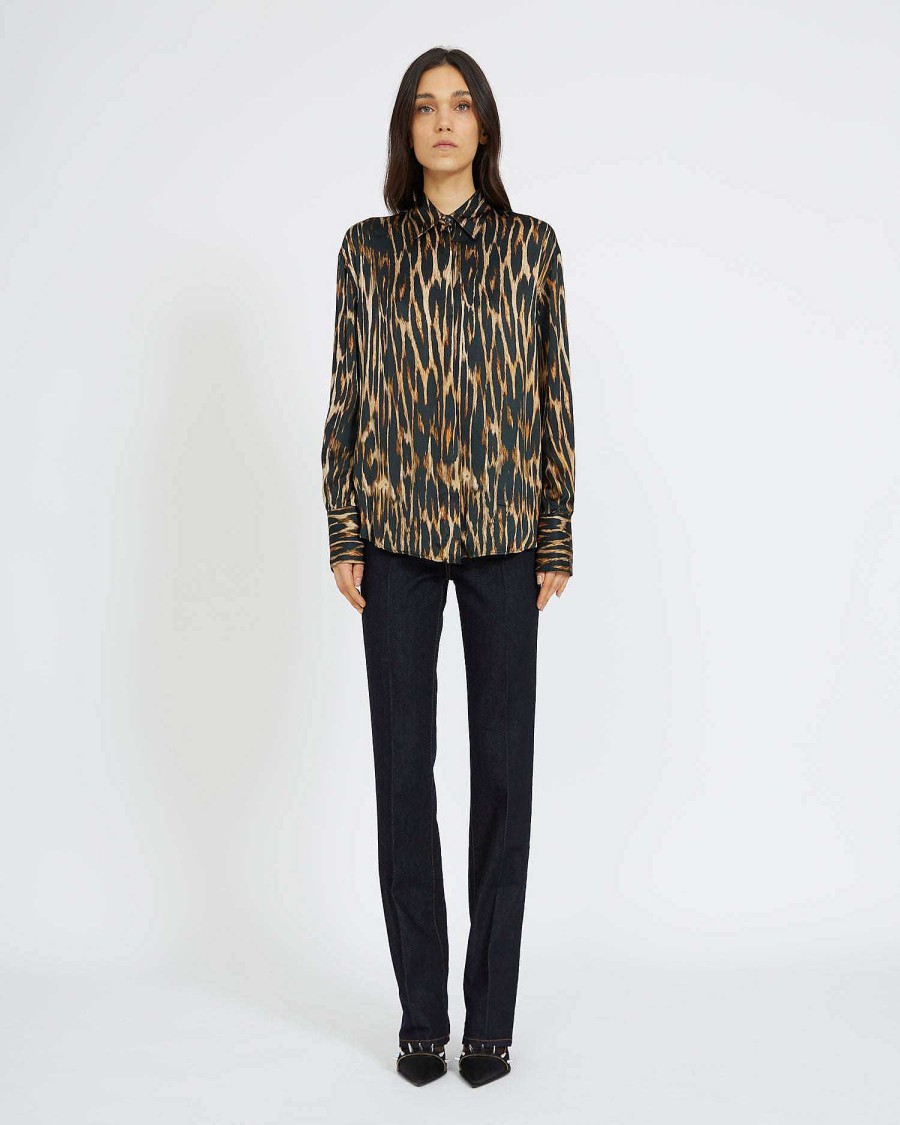 Women John Richmond Shirts And Blouses | Shirt With Pattern Leopard Print