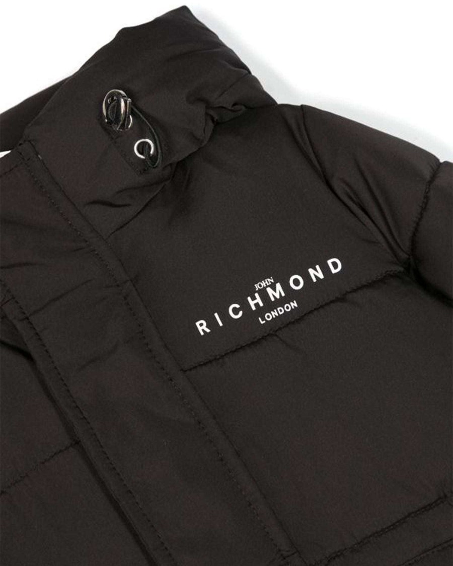 Kidswear John Richmond | Down Jacket With Logo And Hood Black