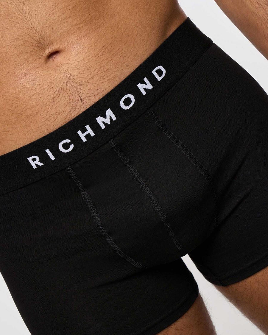 Underwear John Richmond | Low Waist Boxer Shorts In Combed Cotton Black