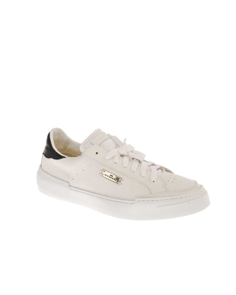 Men John Richmond Footwear | Men'S Sneaker In Leather Woth Contrasting Detail White