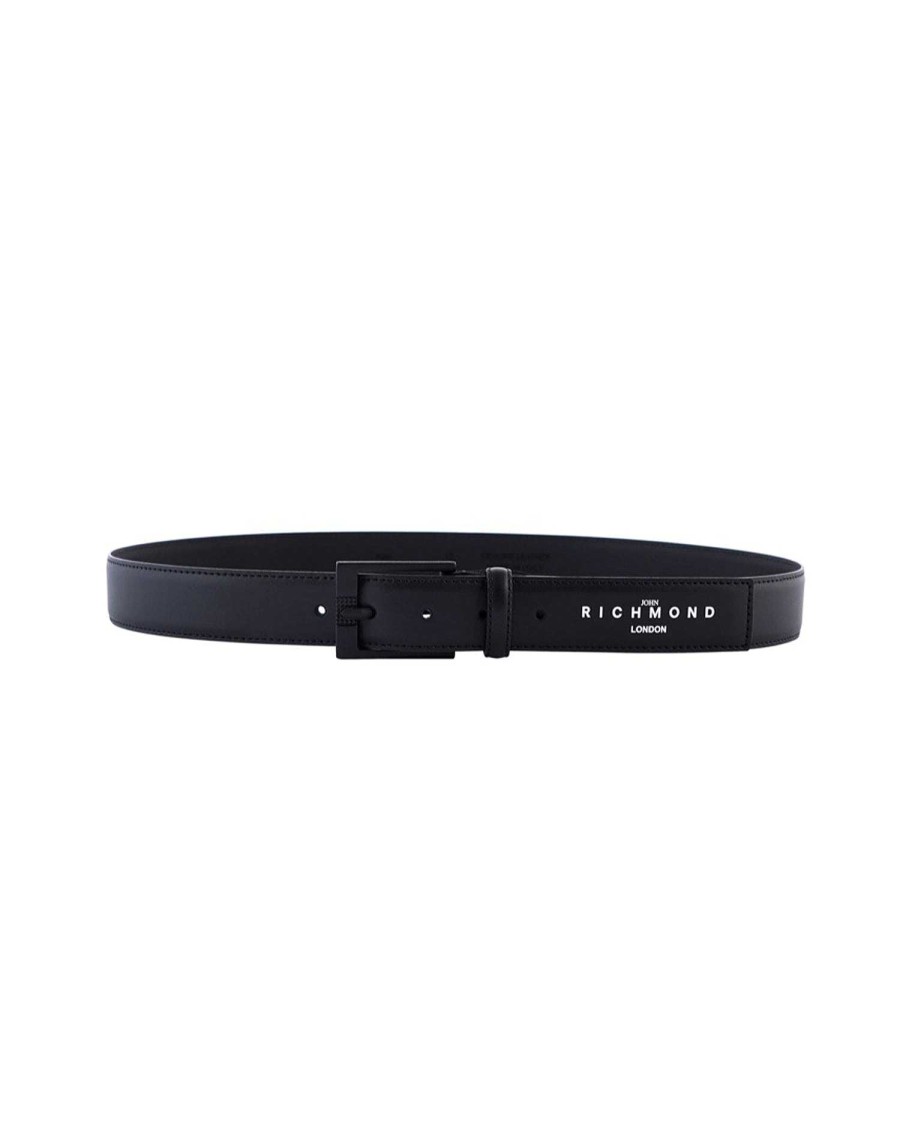 Archives John Richmond | Leather Belt With Contrasting Logo Black