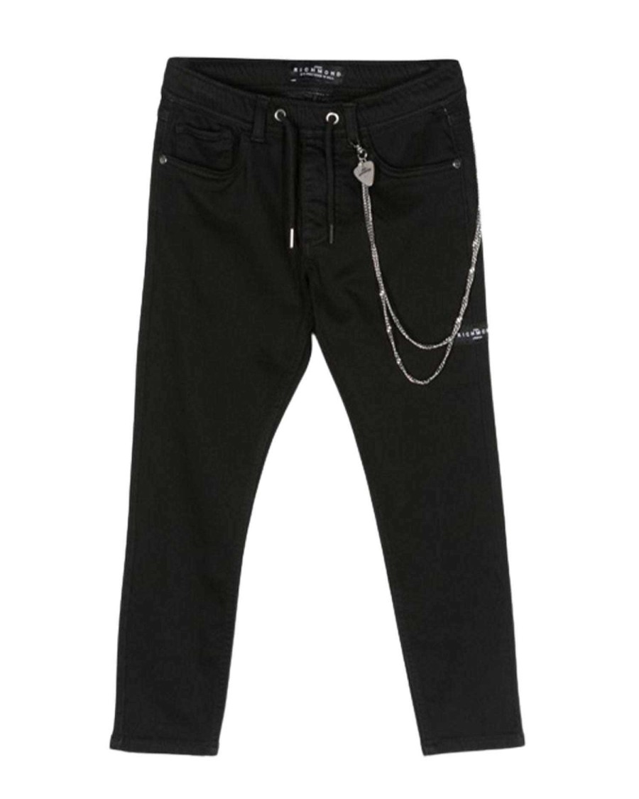 Kidswear John Richmond | Trousers With Removable Chain Black