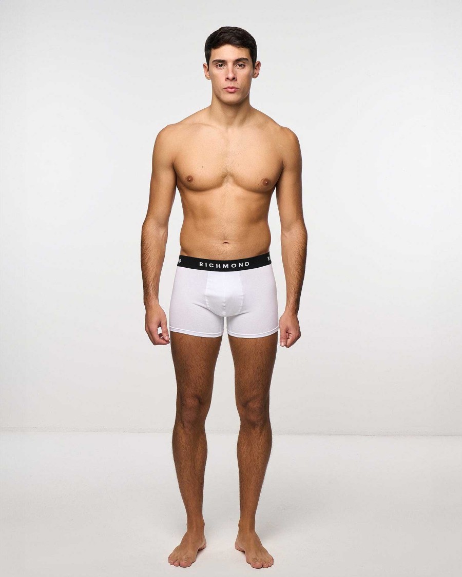 Underwear John Richmond | Low Waist Boxer Shorts In Combed Cotton White