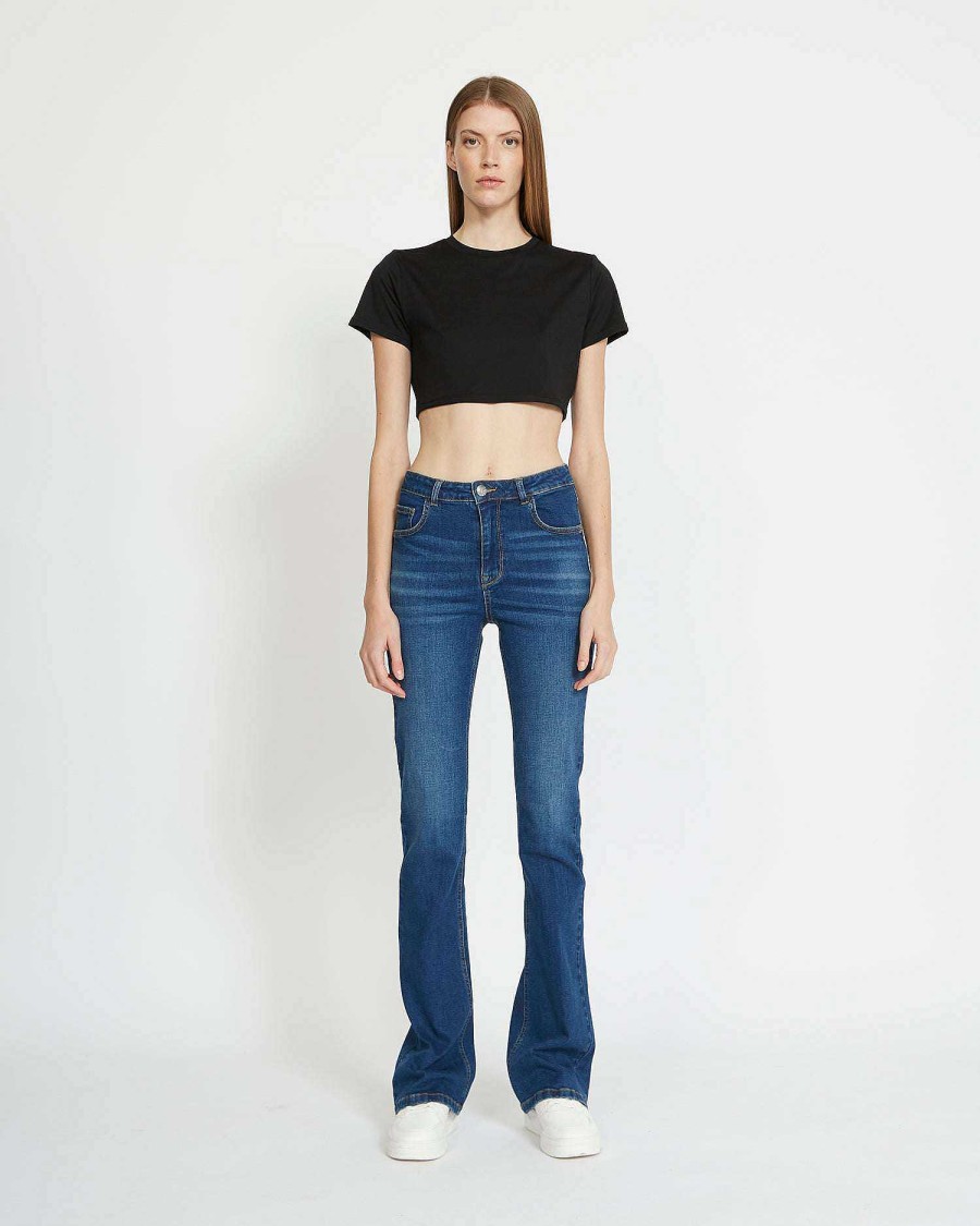 Women John Richmond Trousers And Jeans | Wide Leg Jeans Blue