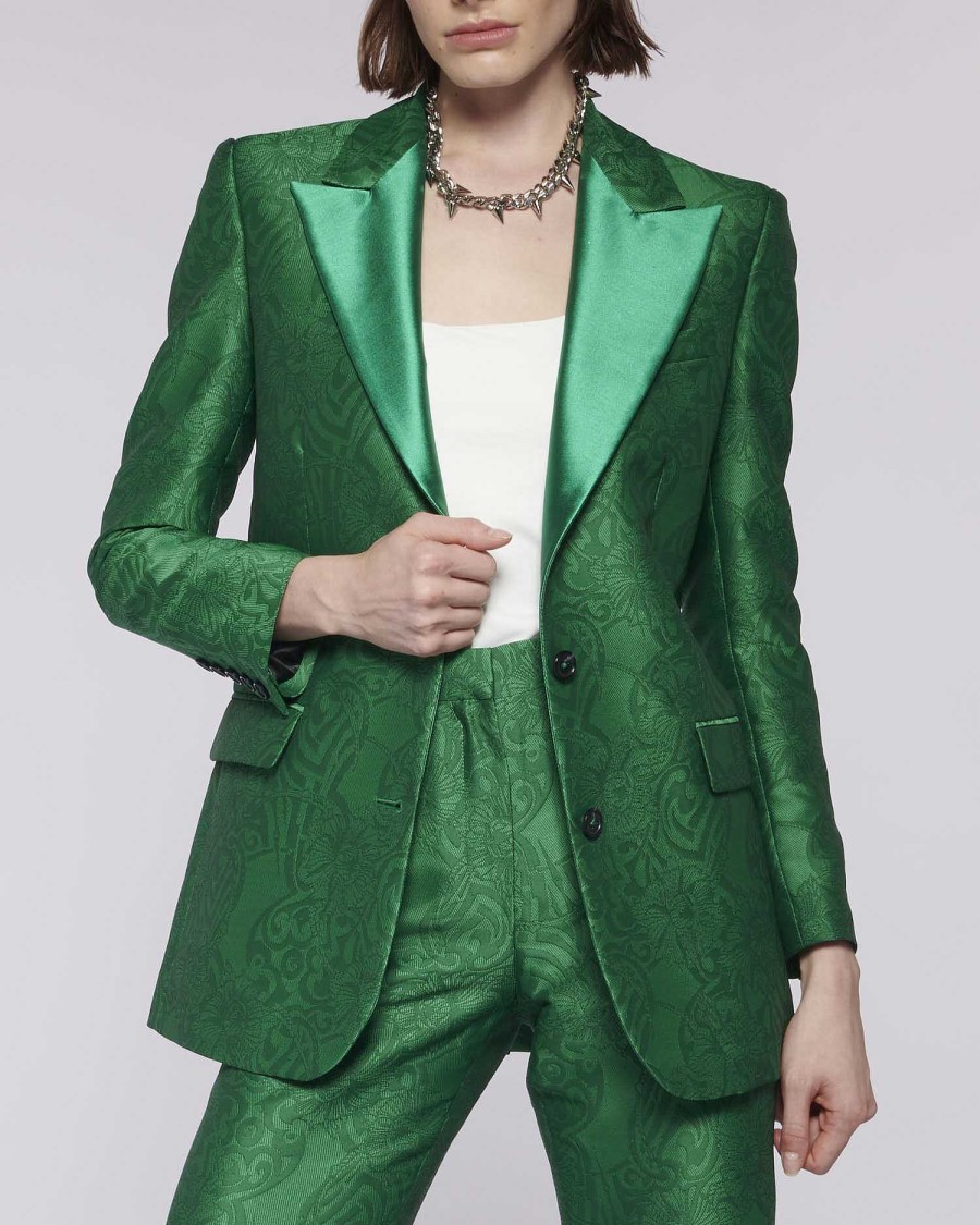 Archives John Richmond John Richmond | Single Breasted Blazer With Pattern Green