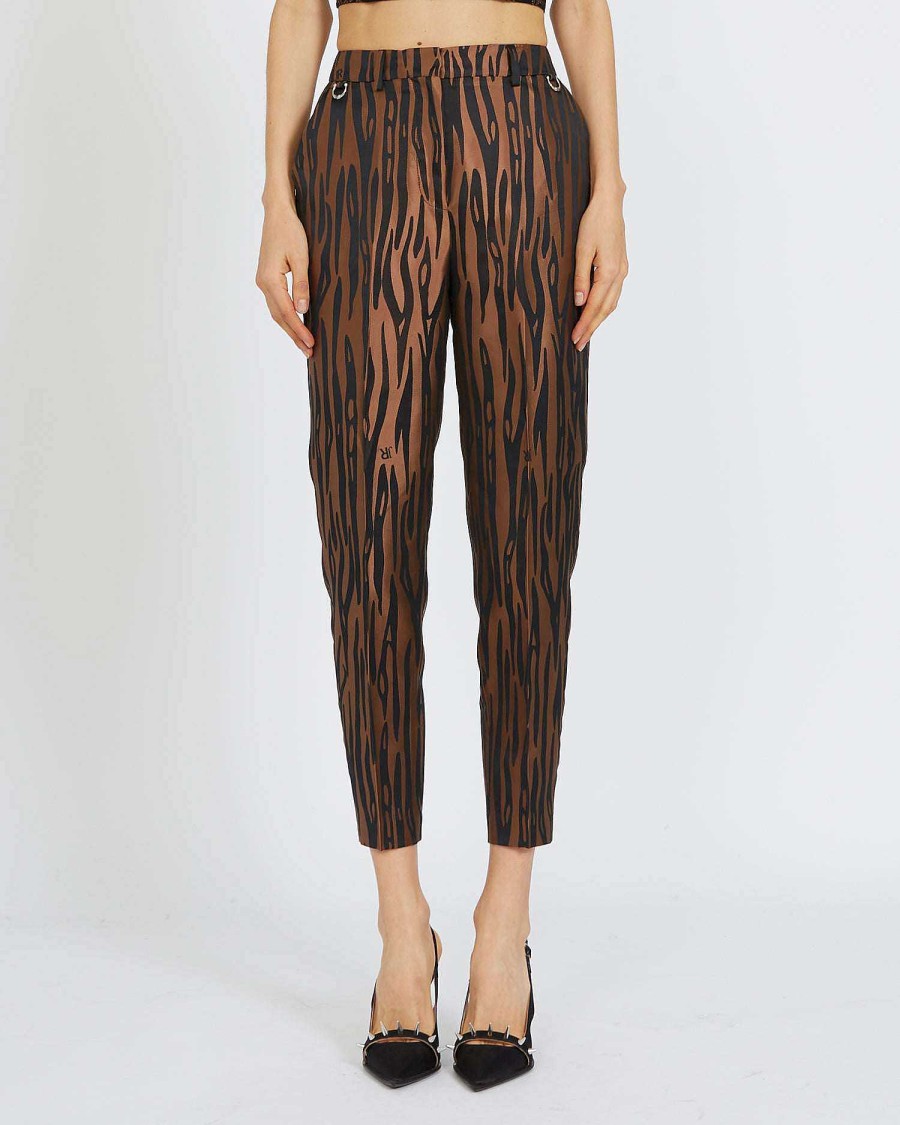 Women John Richmond Trousers | Straight Line Pants With Pattern Fantasy