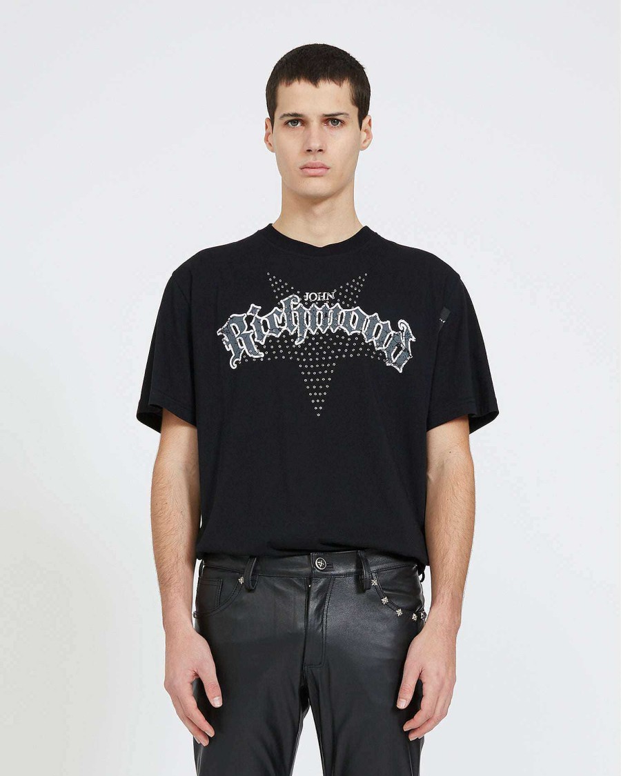 Men John Richmond T-Shirts | T-Shirt With Star Logo Black