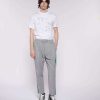 Archives John Richmond John Richmond | Striped Trousers With Contrasting Band And Logo Grey