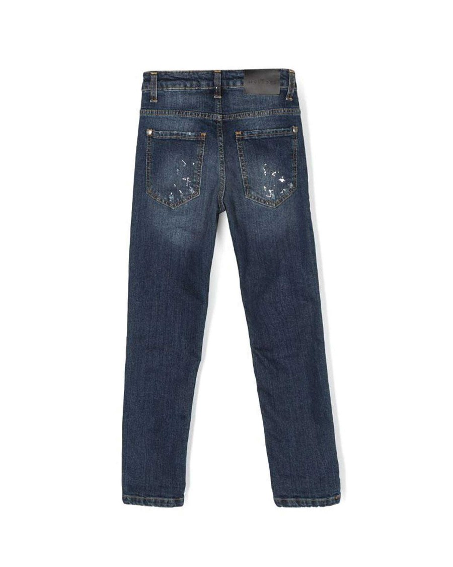 Kidswear John Richmond | Regular Jeans With Logo On The Front Blue