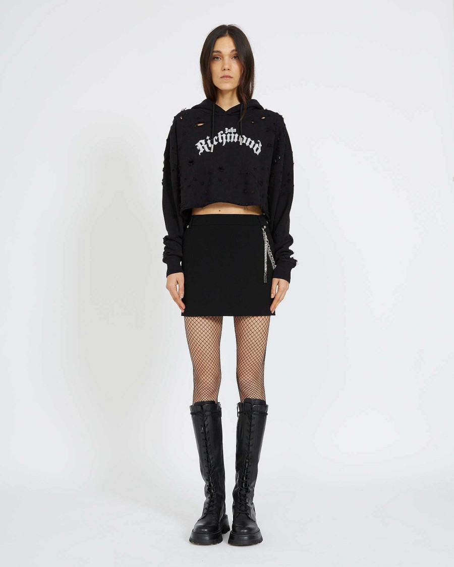 Women John Richmond Skirts | Miniskirt With Chain Black