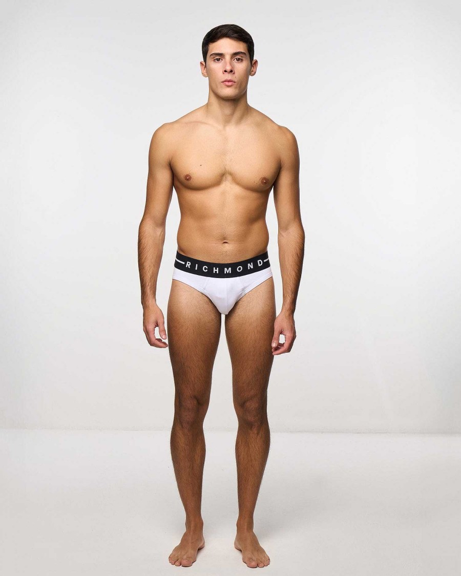 Underwear John Richmond | Low Waist Briefs In Combed Cotton White