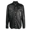 Men John Richmond Shirts | Leather Shirt With Clip Closure Black