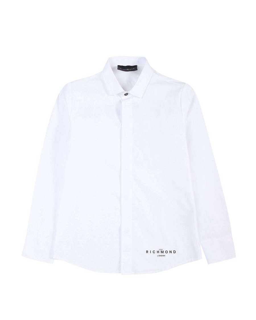 Kidswear John Richmond | Shirt With A Contrasting Logo On The Front White