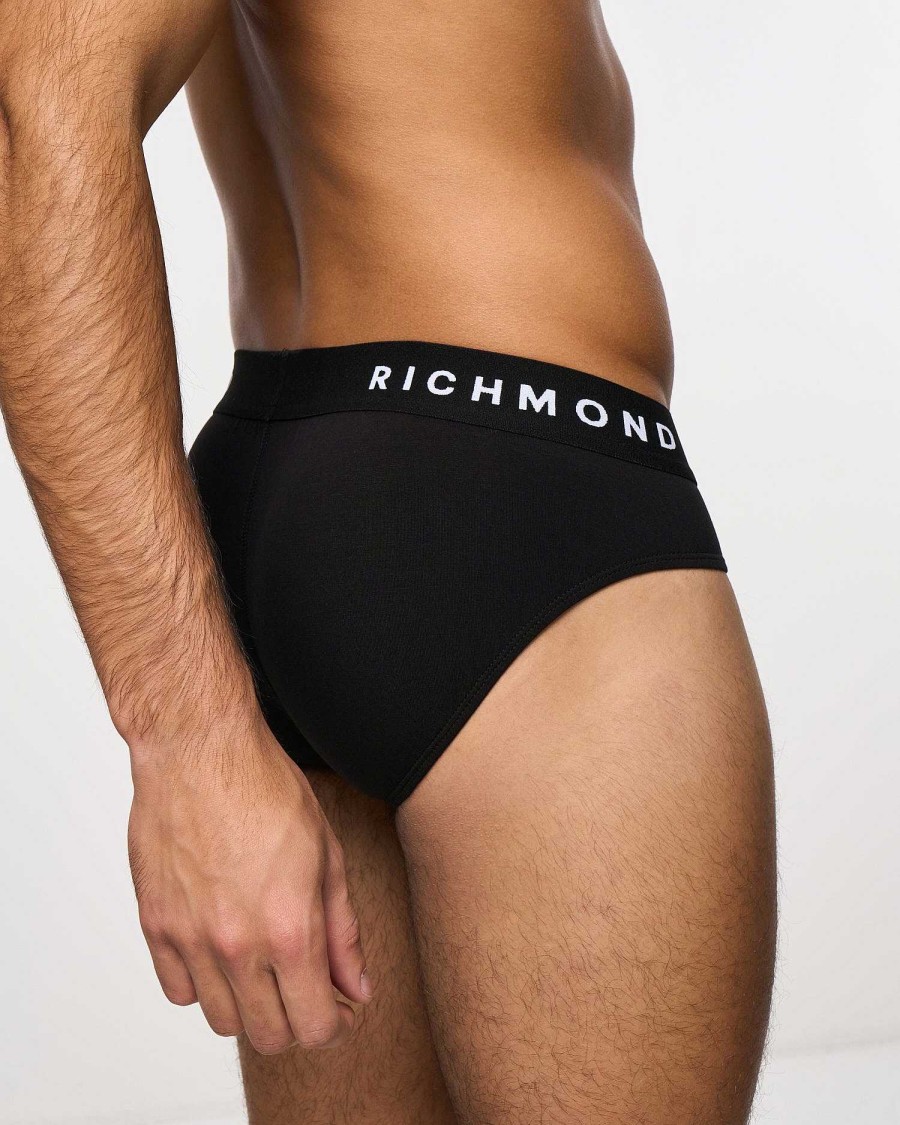 Underwear John Richmond | Low Waist Briefs In Combed Cotton Black